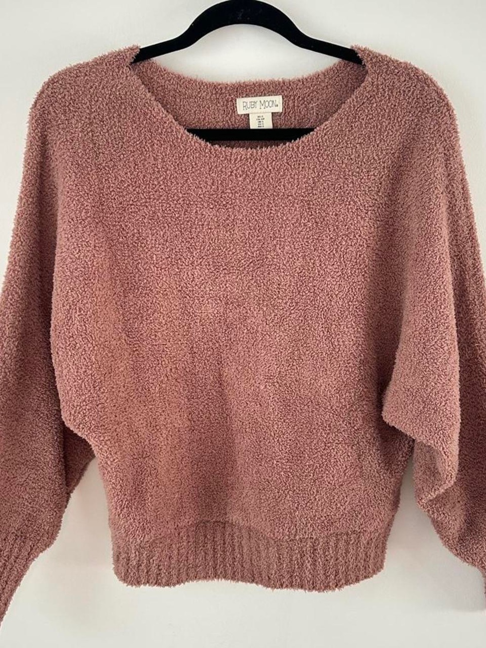 ruby moon Dusty Rose Plush Crewneck Sweater